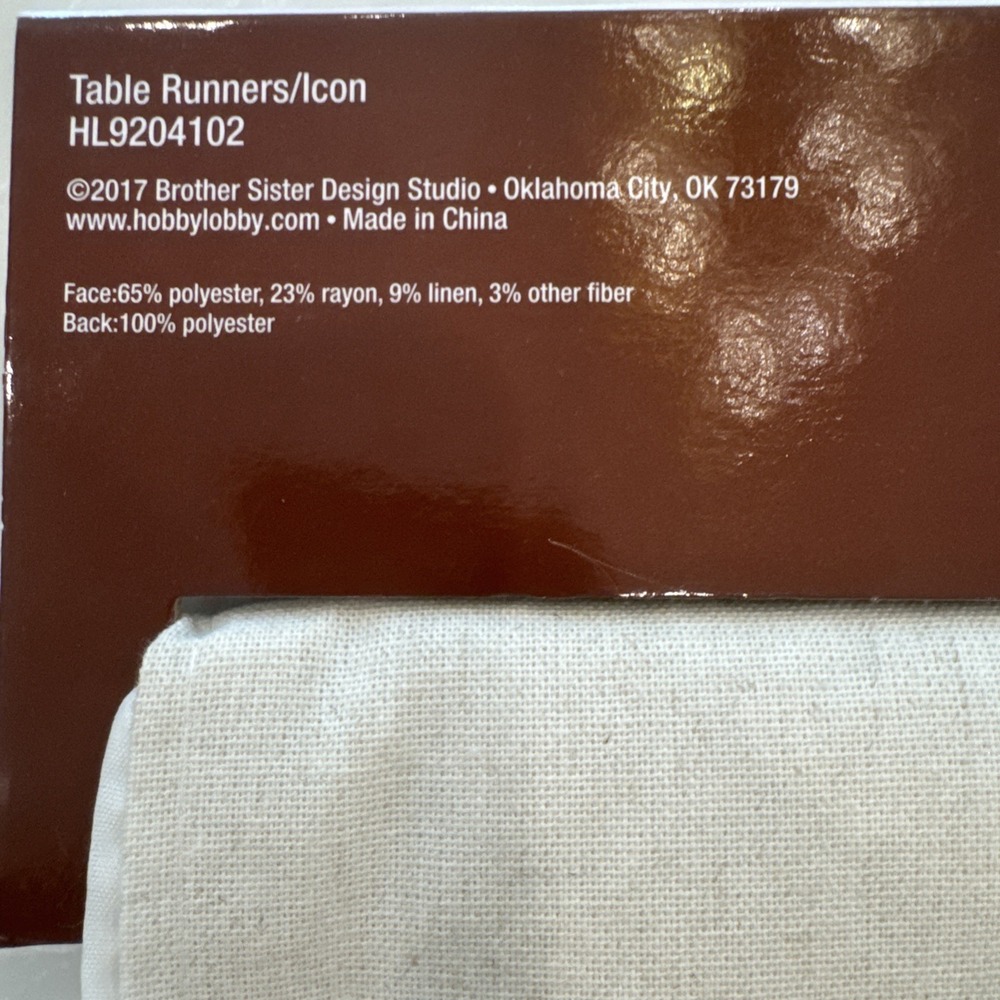 New Hobby Lobby Ivory Pumpkin Table Runner 13x72 inches - Picture 5 of 5